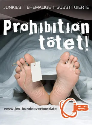 JES-Aufkleber "Prohibition tötet"