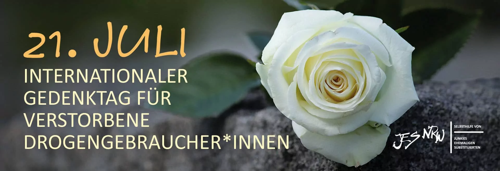 Gedenktag Banner Banner zum internationalen Gedenktag am 21. Juli